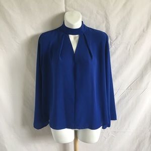 CATO CUT OUT FLOWY BLOUSE